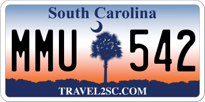 SC license plate MMU542