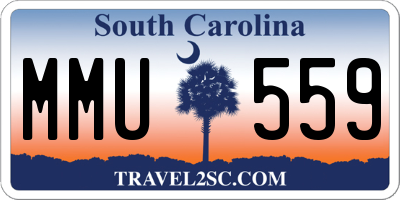 SC license plate MMU559