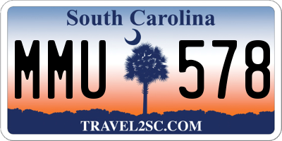SC license plate MMU578