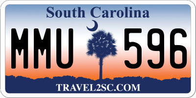 SC license plate MMU596