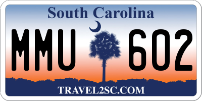 SC license plate MMU602