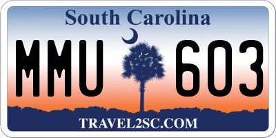 SC license plate MMU603