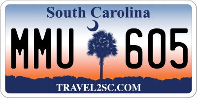 SC license plate MMU605