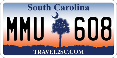 SC license plate MMU608