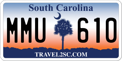 SC license plate MMU610