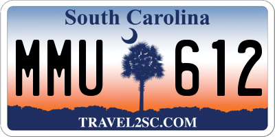 SC license plate MMU612