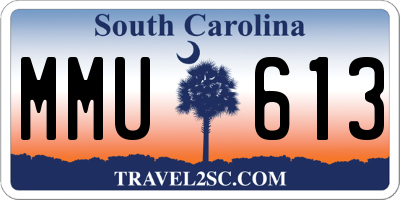 SC license plate MMU613