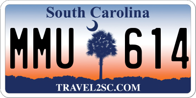 SC license plate MMU614