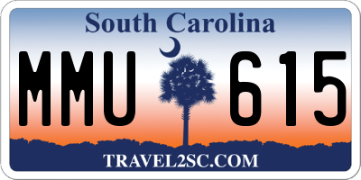 SC license plate MMU615