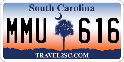 SC license plate MMU616