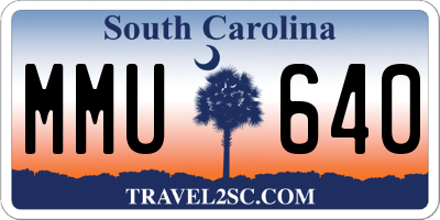 SC license plate MMU640