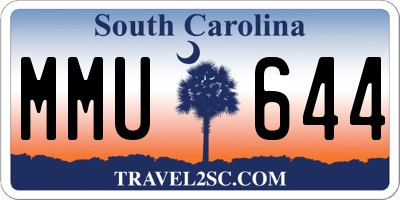 SC license plate MMU644