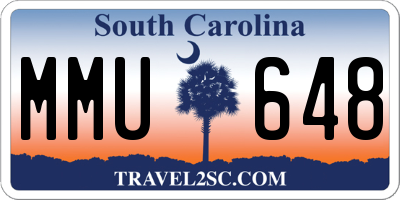 SC license plate MMU648