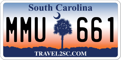 SC license plate MMU661