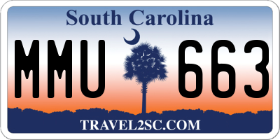 SC license plate MMU663