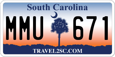 SC license plate MMU671