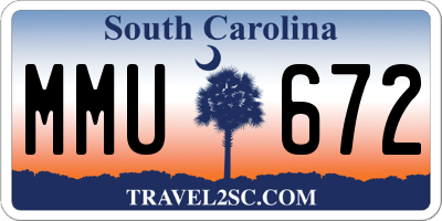 SC license plate MMU672