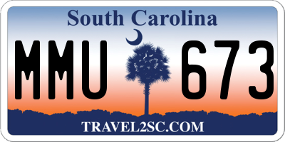 SC license plate MMU673
