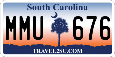 SC license plate MMU676