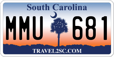 SC license plate MMU681