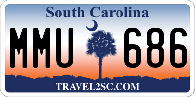 SC license plate MMU686
