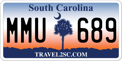 SC license plate MMU689