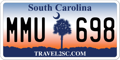 SC license plate MMU698