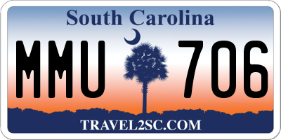 SC license plate MMU706