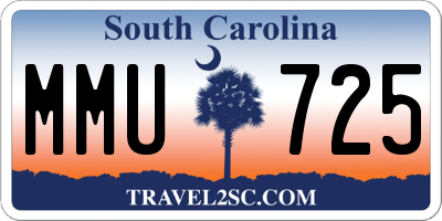 SC license plate MMU725