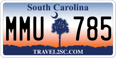 SC license plate MMU785