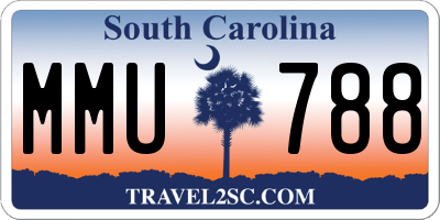 SC license plate MMU788