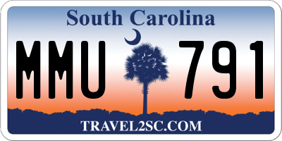 SC license plate MMU791