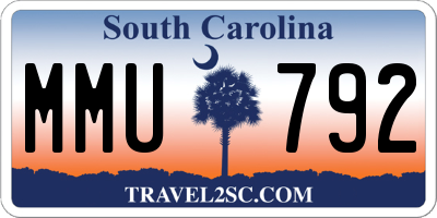 SC license plate MMU792