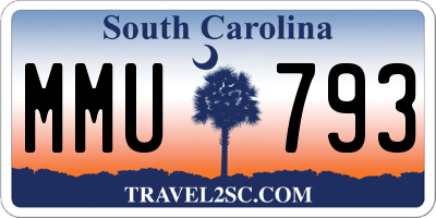 SC license plate MMU793