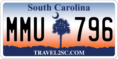 SC license plate MMU796
