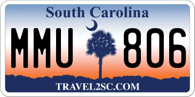 SC license plate MMU806