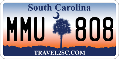 SC license plate MMU808