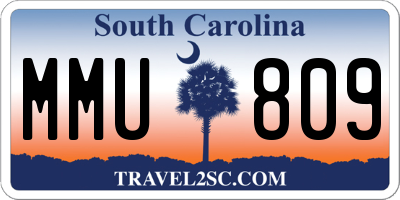 SC license plate MMU809