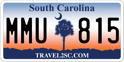 SC license plate MMU815