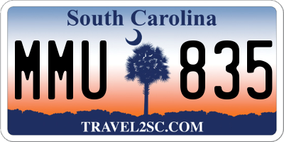 SC license plate MMU835