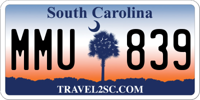 SC license plate MMU839