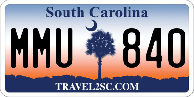 SC license plate MMU840