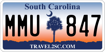 SC license plate MMU847