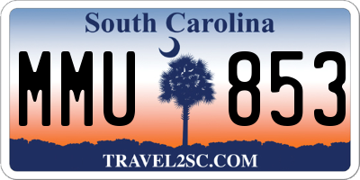 SC license plate MMU853