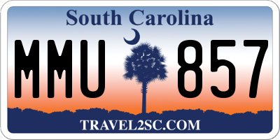 SC license plate MMU857