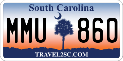SC license plate MMU860