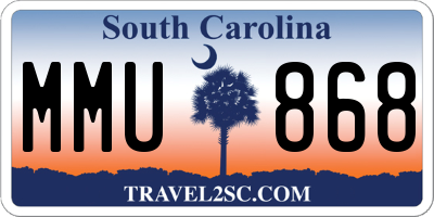 SC license plate MMU868