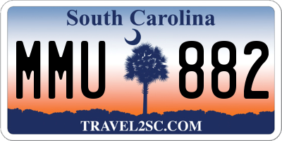 SC license plate MMU882