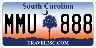 SC license plate MMU888