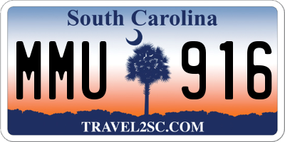 SC license plate MMU916